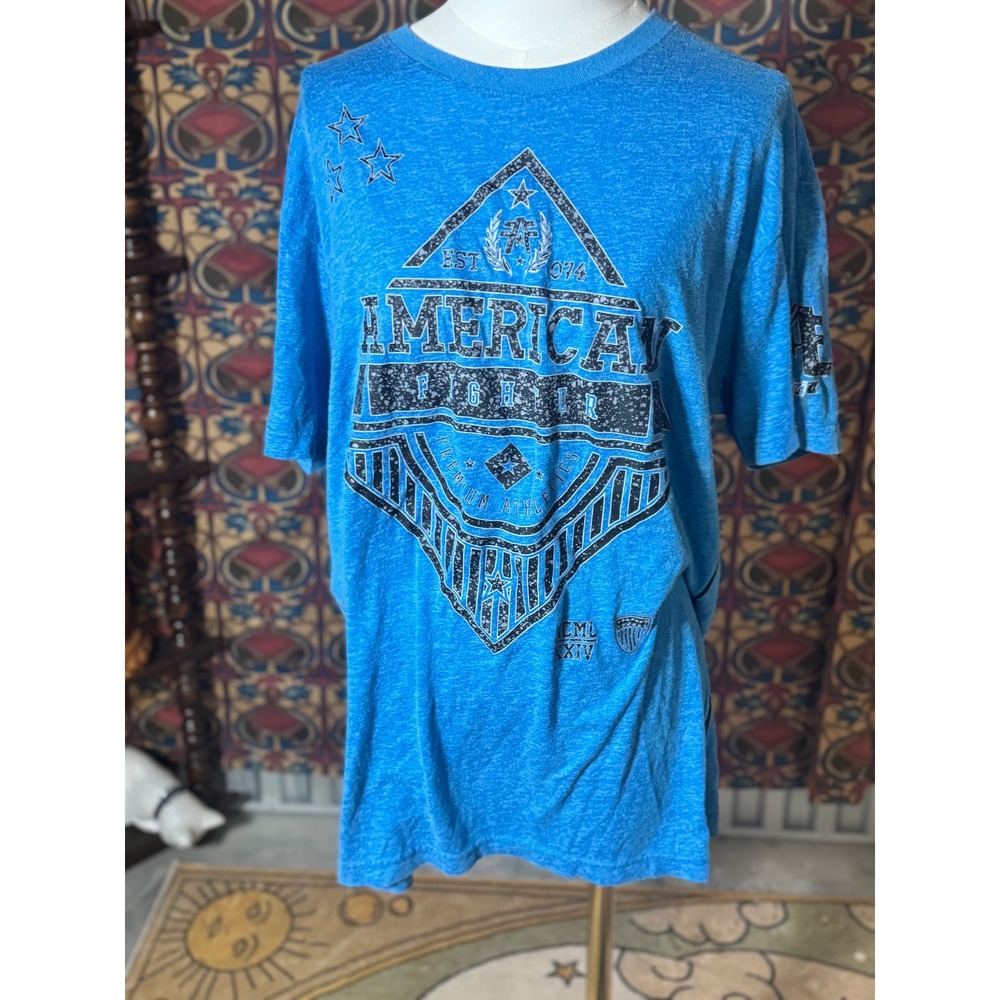 American Fighter Mens T Shirt‎ XL Extra Large Blue Graphic Tee